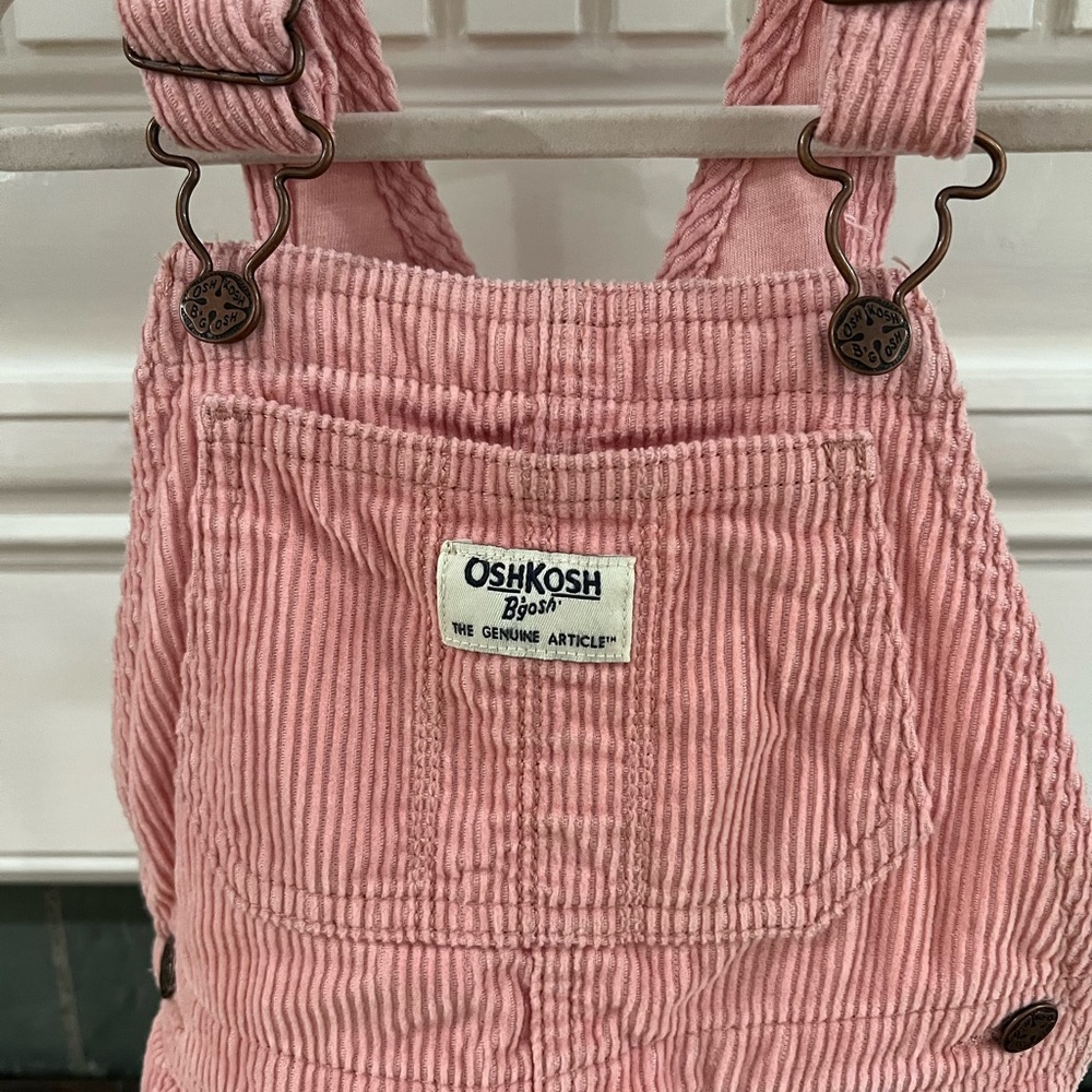OshKosh Corduroy Overalls 24 M Toddler Snap Legs in pink
